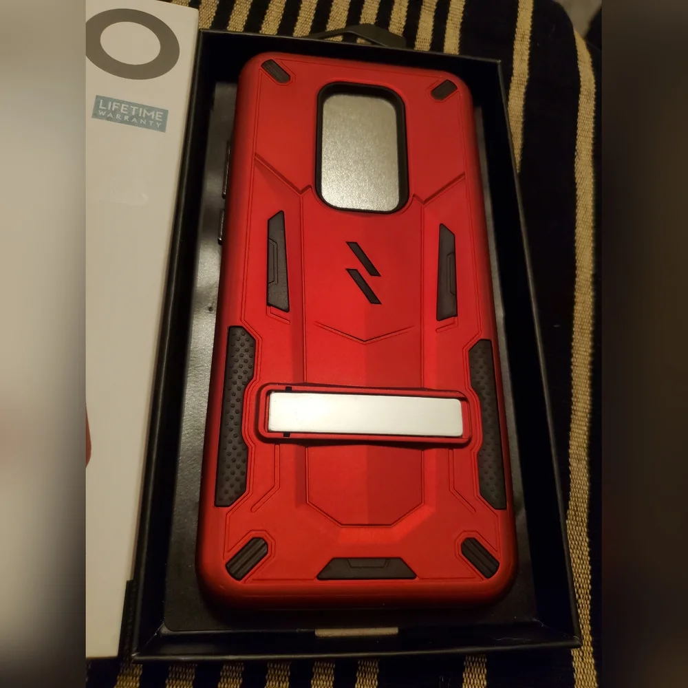 Zizo Moto G7 Supra Red and Black Phone Case Shock Kickstand - Picture 2 of 3